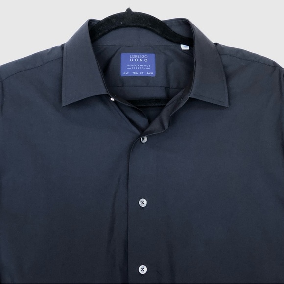NWT Lorenzo Uomo long sleeve performance stretch trim fit shirt 17.5 X 34/35 - Picture 2 of 4